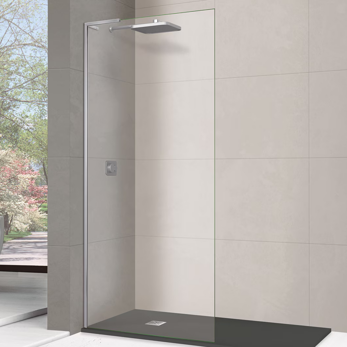 Paroi de Douche MONT BLANC E chrome, anticalcaire | SUPERBAN — SANIZÉO