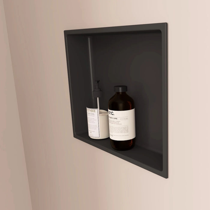 Niche de Douche Murale NOOK 30 Noir - ITALBOX Sanizeo - installée dans une salle de bain