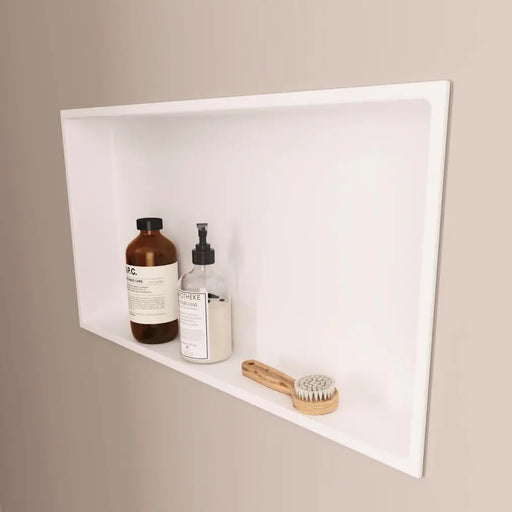 Niche de Douche Murale NOOK 60 Blanche - ITALBOX Sanizeo - installée dans une salle de bain