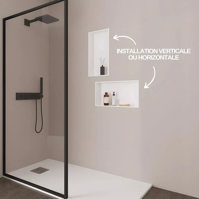 Niche de Douche Murale NOOK 60 Blanche - ITALBOX Sanizeo - explication d'installation