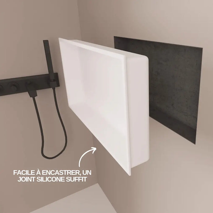 Niche de Douche Murale NOOK 60 Blanche - ITALBOX Sanizeo - détail de l'encastrement