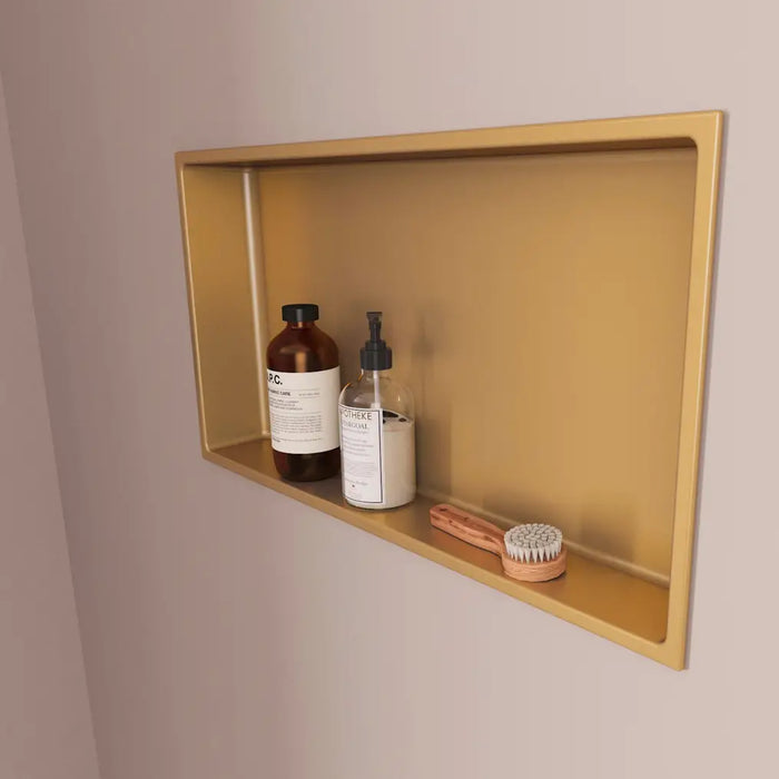 Niche de Douche Murale NOOK 60 Or - ITALBOX Sanizeo - installée dans une salle de bain