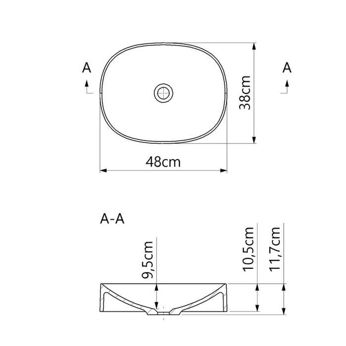 Vasque à poser ovale OSCAR Blanc Brillant