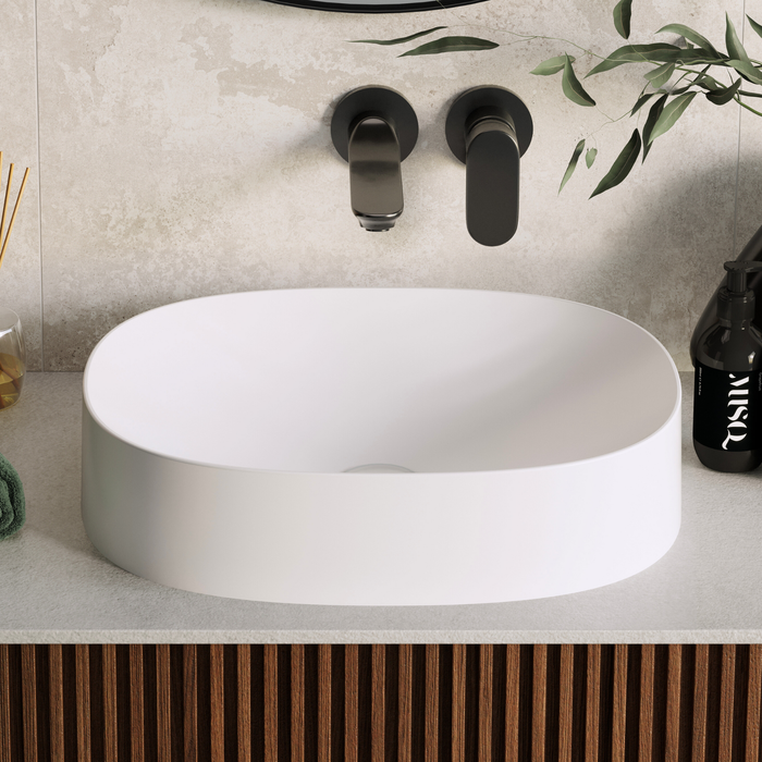 Vasque à poser ovale OSCAR Blanc Mat