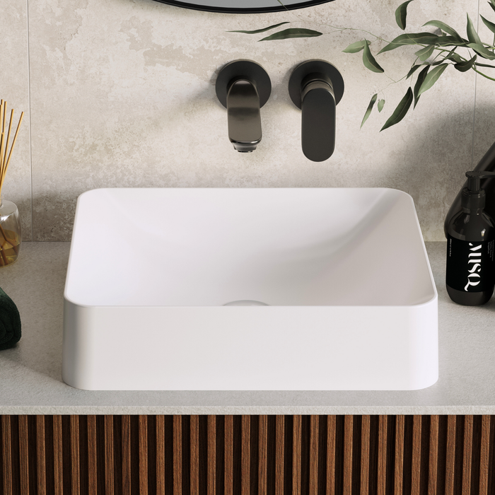 Vasque à poser carrée OSCAR Blanc Mat