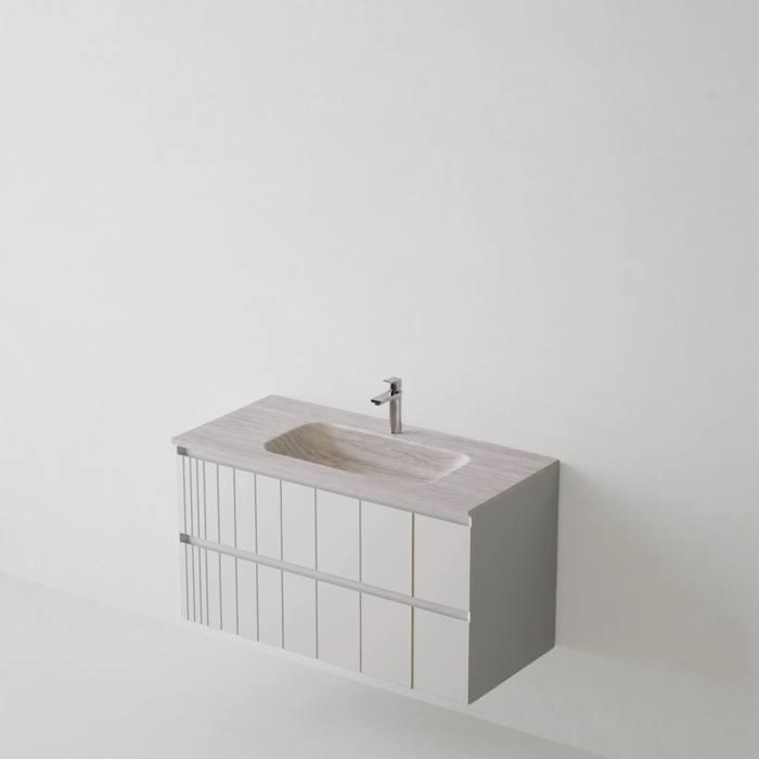 Meuble de salle de bain suspendu POLE Blanc - Sanizeo
