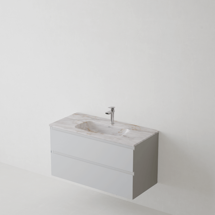 Meuble de salle de bain suspendu STEP Blanc Mat - Sanizeo