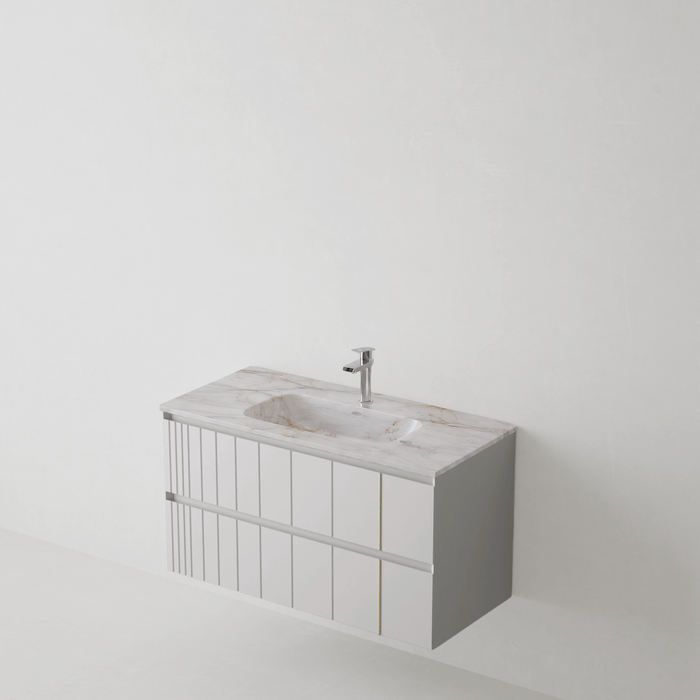 Meuble de salle de bain suspendu POLE Blanc - Sanizeo