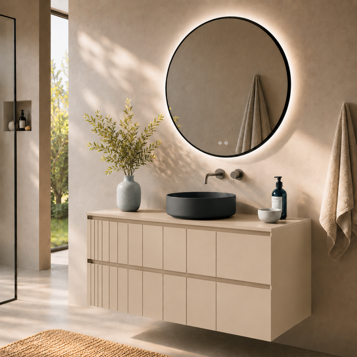 Meuble de salle de bain suspendu POLE Beige - Sanizeo