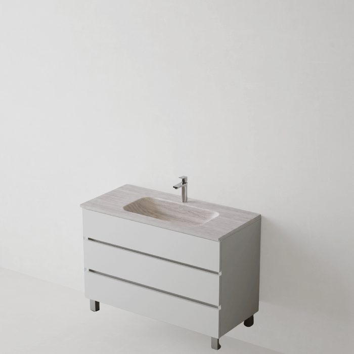 Meuble de salle de bain sur pieds ATRANI Blanc - Sanizeo