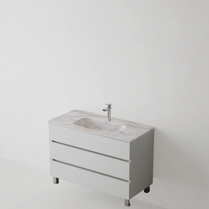 Meuble de salle de bain sur pieds ATRANI Blanc - Sanizeo