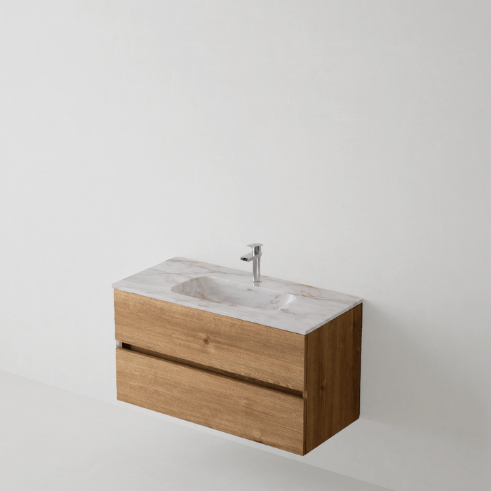 Meuble de salle de bain suspendu ANCONA Bois - Sanizeo