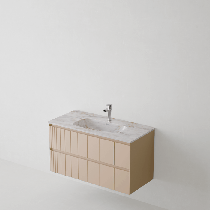 Meuble de salle de bain suspendu POLE Beige - Sanizeo