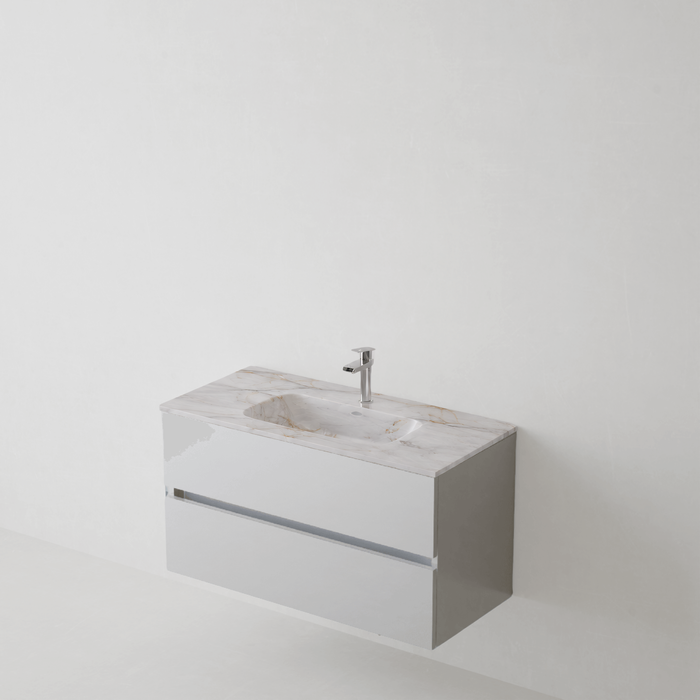 Meuble de salle de bain suspendu ANCONA Blanc - Sanizeo