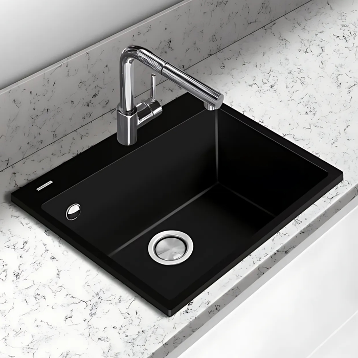 Évier sur plan Métal Quartz Noir QUADRA - Sanizeo