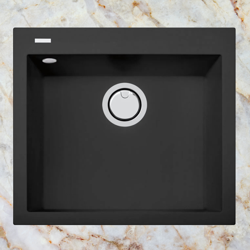 Évier sur plan Métal Quartz Noir QUADRA - Sanizeo