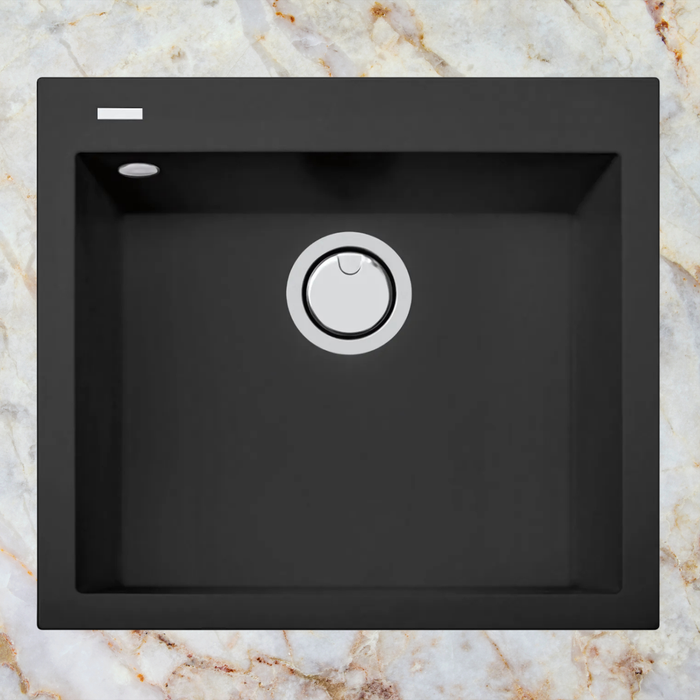 Évier sur plan Métal Quartz Noir QUADRA - Sanizeo