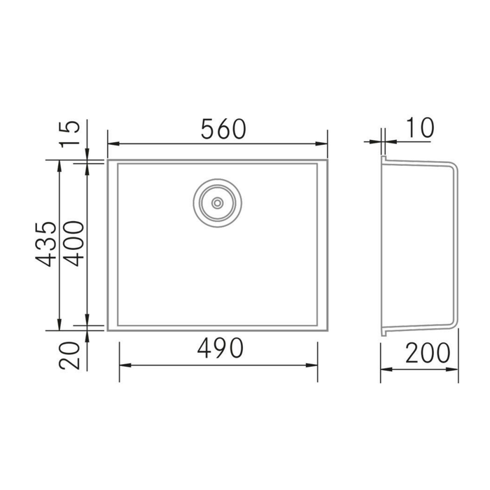 Évier sous plan Métal Quartz Taupe QUADRA - Sanizeo