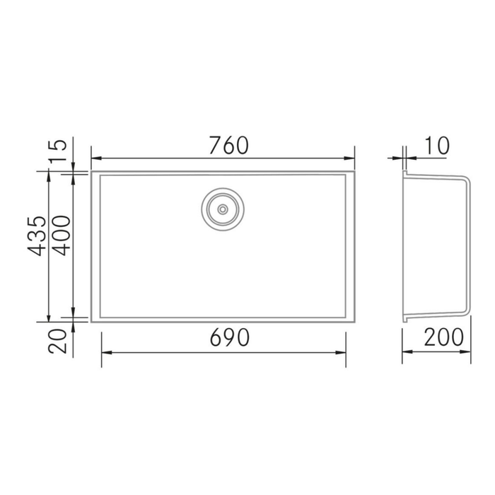 Évier sous plan Métal Quartz Taupe QUADRA - Sanizeo