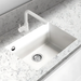 Évier sous plan Métal Quartz Blanc QUADRA - Sanizeo