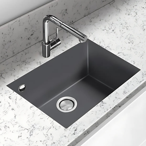 Évier sous plan Métal Quartz Anthracite QUADRA - Sanizeo