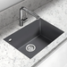 Évier sous plan Métal Quartz Anthracite QUADRA - Sanizeo