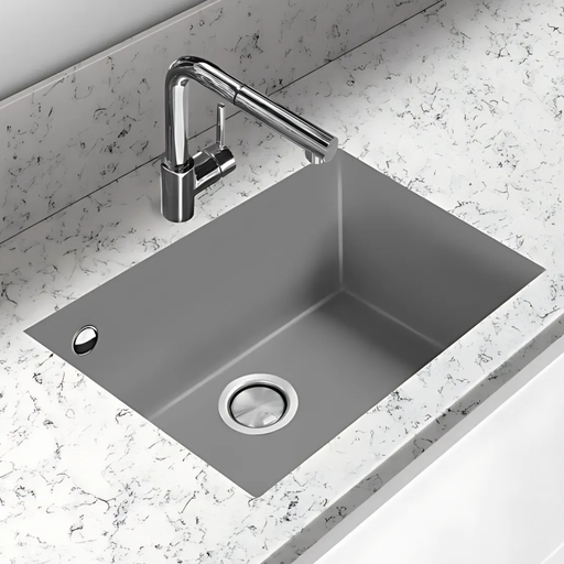Évier sous plan Métal Quartz Gris QUADRA - Sanizeo