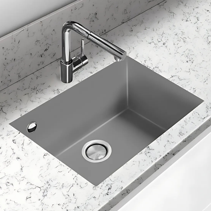 Évier sous plan Métal Quartz Gris QUADRA - Sanizeo