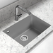 Évier sous plan Métal Quartz Gris QUADRA - Sanizeo