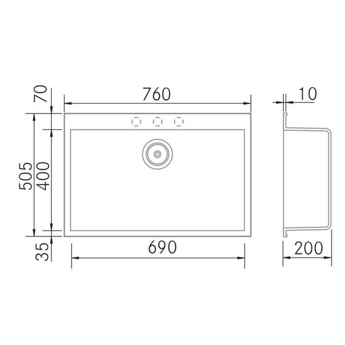 Évier sur plan Métal Quartz Blanc QUADRA - Sanizeo