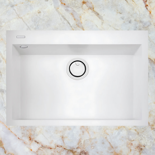 Évier sur plan Métal Quartz Blanc QUADRA - Sanizeo