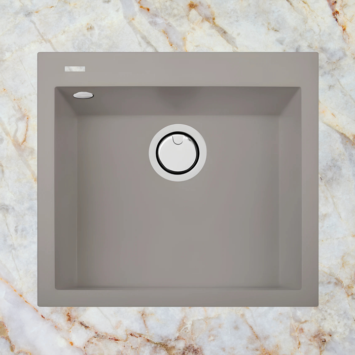 Évier sur plan Métal Quartz Taupe QUADRA - Sanizeo