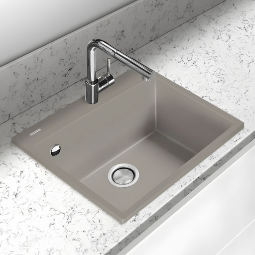 Évier sur plan Métal Quartz Taupe QUADRA - Sanizeo