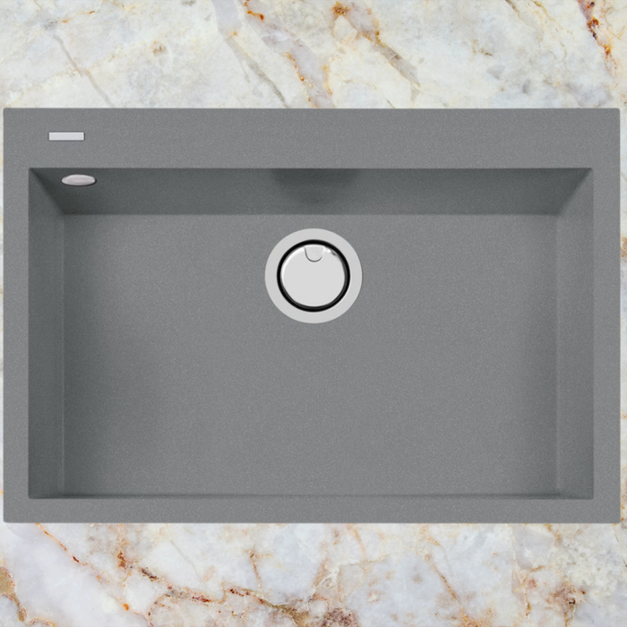 Évier sur plan Métal Quartz Gris QUADRA - Sanizeo