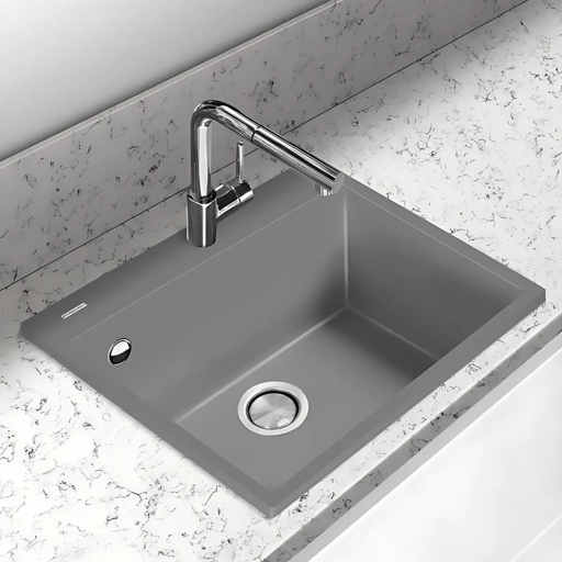 Évier sur plan Métal Quartz Gris QUADRA - Sanizeo