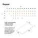 Receveur de douche extra plat 3 cm RAGNAR LAVABERG résine — tableau des tailles