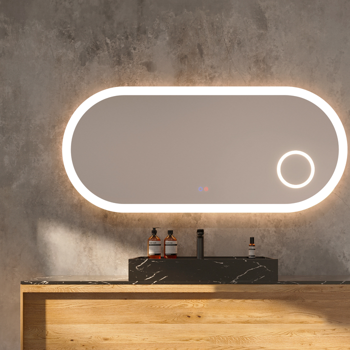 Miroir Lumineux Anti-Buée Tri-LED RIMINI - Sanizeo