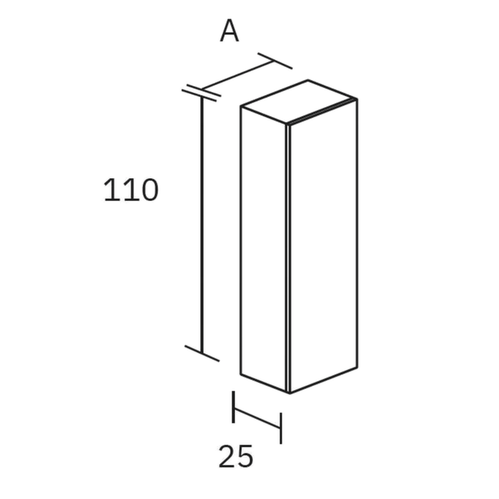Meuble colonne suspendue 1 porte 110cm
