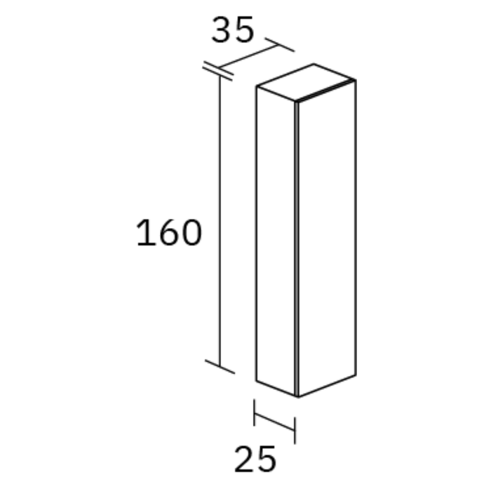 Meuble colonne suspendue 1 porte 160cm