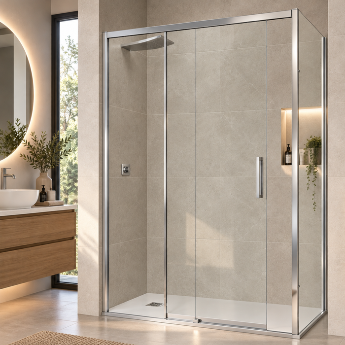 Paroi de Douche VÉZANNES 2PL Chrome - SUPERBAN - Sanizeo