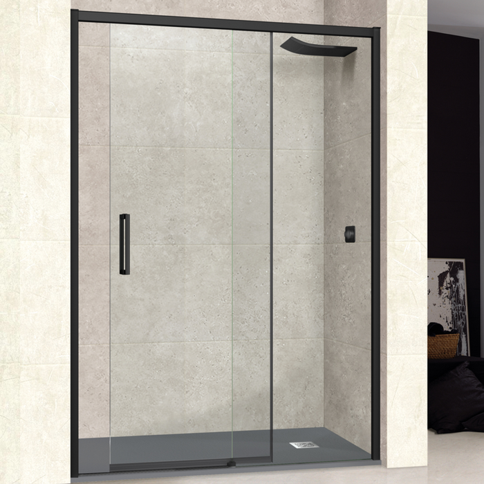 Paroi de Douche VÉZANNES 2P Noir Mat - Sanizeo