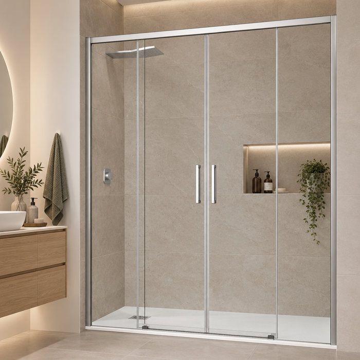 VÉZANNES 4P Shower Screen, Chrome - SUPERBAN