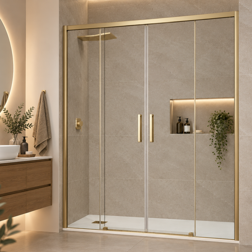 Paroi de Douche VÉZANNES 4P Or - SUPERBAN - Sanizeo