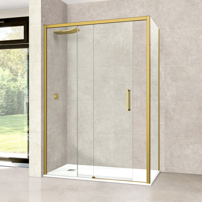 Paroi de Douche VÉZANNES 2PL Or Brossé - Sanizeo