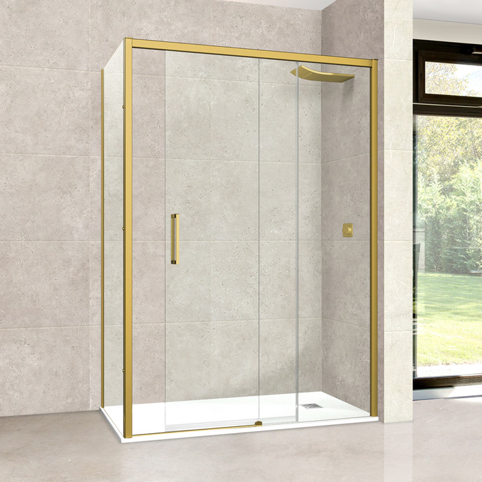 Paroi de Douche VÉZANNES 2PL Or Brossé - Sanizeo