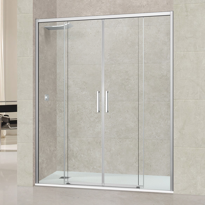 Paroi de Douche VÉZANNES 4P Chrome - Sanizeo