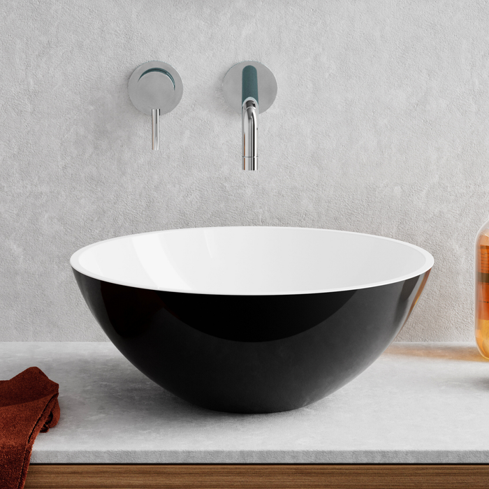 Vasque à poser basse VIDAR Noir et Blanc