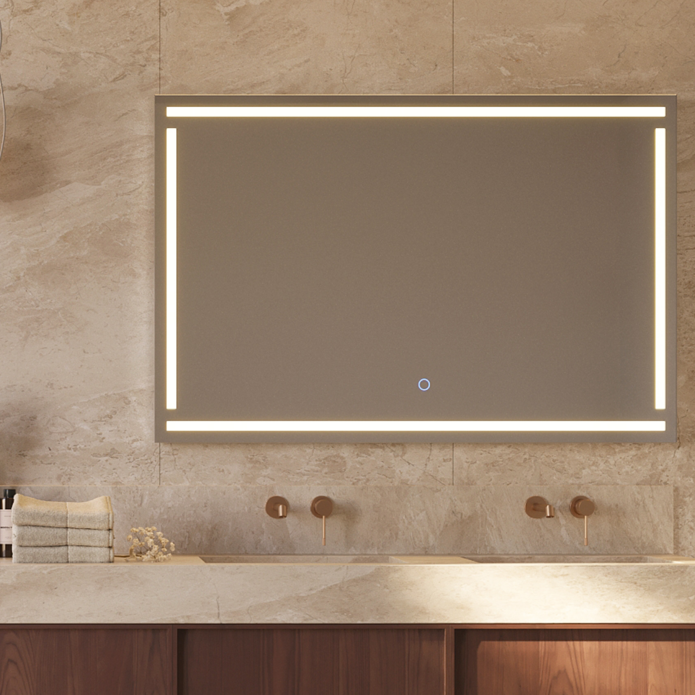 Miroir LED VIENA verre gris