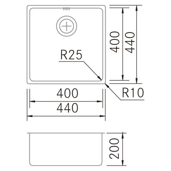Évier sous plan Acier Inoxydable ZENIT TOP - Sanizeo