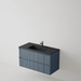 Meuble Suspendu POLE Coloris Bleu Cobal NOFER Sanizéo DECOSAN - Vasque VOLTERRA Céramique Noir Mat